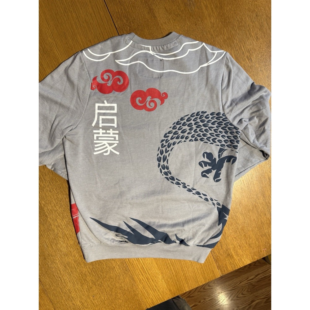 Blind Rooster Dragon Crewneck Sweatshirt Small All Over Print Asian‎ Y2K - Picture 5 of 7